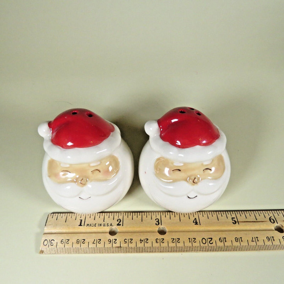 Christmas Santa Claus Salt Pepper Shakers 2.5" Red and White Holiday Table Décor - Picture 6 of 10